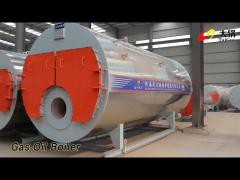 Horizontal Gas Oil Boiler Fired Steam Large Volume PLC For Industrial