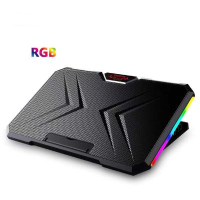 China 11-15.6 Turbine 2 Fans 4 Angle Gaming Adjustable Laptop Pad RGB Cooler Cooler Stand For 11-15.6 Inch Notebooks for sale