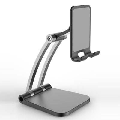 China New 2 Section Patent Mobile Phone Tablet Display Stand Desktop Foldable Stand Adjustable Adjustable Aluminum Mobile Phone Stand for sale