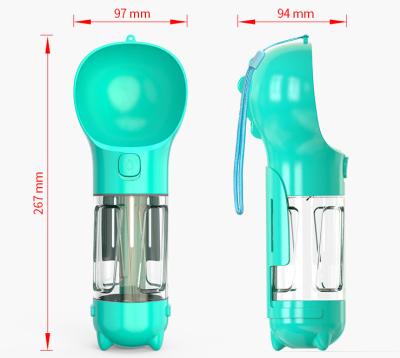 China New Design Automatic Custom Recycled Portable Travel Dog Water Bottle With Poop Bag Holder Treat Dispenser for sale