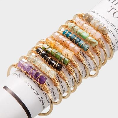 China Landy 2022 CLASSIC Trend Stone Irregular Gold Plated Bracelet Natural Crystal Bracelet for sale