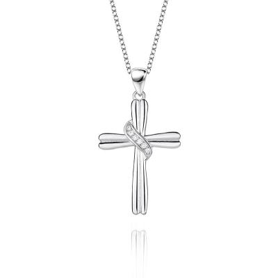 China Landy Fashion CLASSIC Jesus Cross Pendant Necklace simple 925 Sterling Silver Cross Pendant Hip for sale