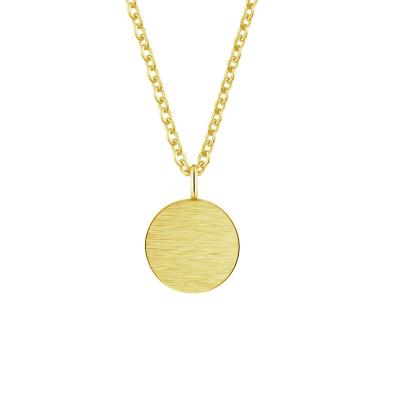 China 2021 Trendy Trendy 18K Gold Stainless Steel Pendant Necklace Women's Disc Necklace Chain Necklace for sale