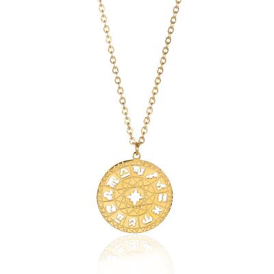 China FASHIONABLE Zodiac Signs Necklace 18K Gold Rose Gold Chain Necklace Pendant 2021 for sale