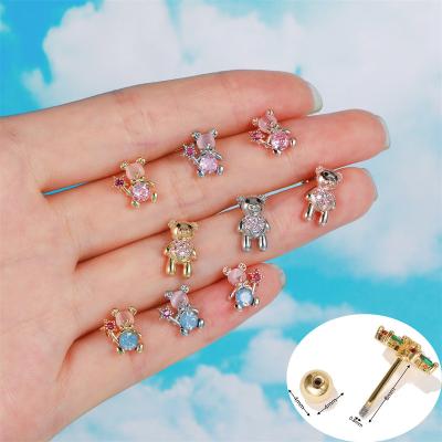 China Creative 26 Letter Combination Word Earring Bone Earring Screw Ball Creative Free Nail Fashionable English Stud Earring Free Nail for sale