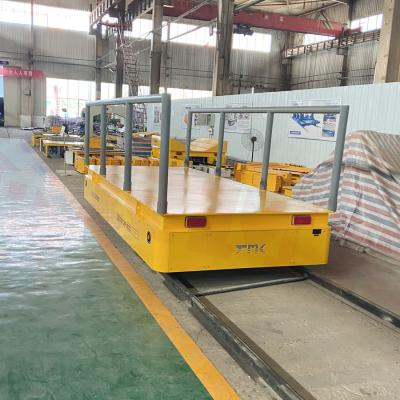 China Heavy Duty 10 Tons Remote Control Steel Pipe Battery Rail Transfer Cart for sale