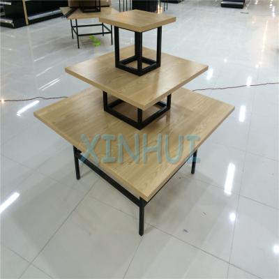 China Attractive New Design Gondola Supermarket Double Sided Round Wooden Shelf for sale