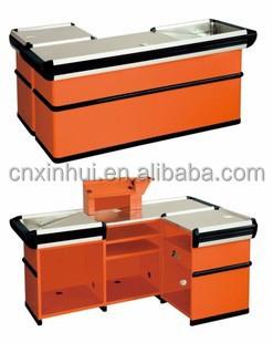 China 2017 double sided supermarket checkout cashier shop counter desk design for sale