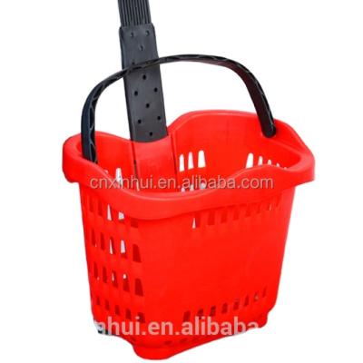 China Eco-friendly plastic shopping basket and shopping basket with wheels&wheels for sale