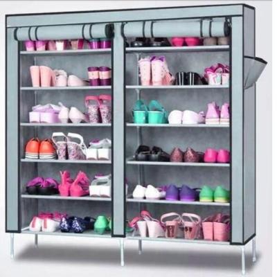 China Stretchy nonwoven fabric material unfoldable shoes rack for sale