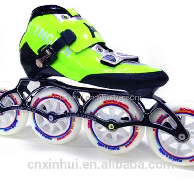 China Adult Four Wheel PU Roller Skate Shoes, Men Speed ​​Skate Shoes for sale