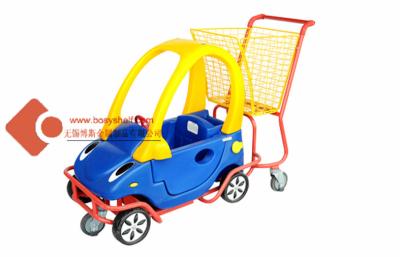 China Colorful Powder Coated Kids Metal Shopping Carts For Supermarket for sale