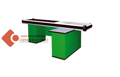 China Fashional Metallic Cashier Supermarket Checkout Counter / Desk for sale