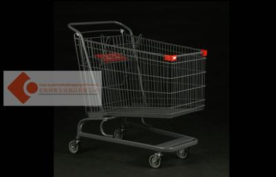 China OEM 150L Blace Powder Coating Supermarket Shopping Carts European Shopping Trolley for sale