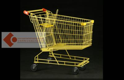 China 180L Extra Large Shopping Trolley With Yellow Powder Coating for sale