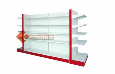 China White Gondola Shelving racks for shopping mall , 40*80 post for sale