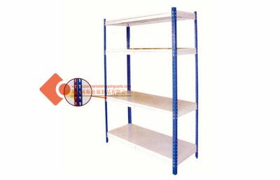 China 4 tier Heavy Duty Metal Shelving Slotted angle steel shelf D02 Bearing 150Kg for sale