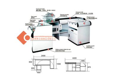 China Cashier Supermarket Checkout Counter for sale