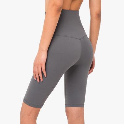 China 2021New Sensation Naked Fitness Five Point Yoga High Waist Yoga Shorts Antibacterial Seamless Tight Pants for sale