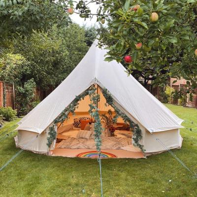 China Water Proof Cotton Canvas Outdoor Camping Luxury Indian Glamping Yurt Bell Tent 2door Teepee Tent For Adults for sale