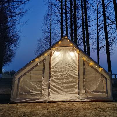 China Custom Large Family Caravan Oxford Outdoor Airtight House Airtight Inflatable Camping Tent For Sale Straight Tying Type for sale