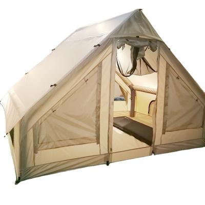 China Custom Large Family Caravan Oxford Outdoor Airtight House Airtight Inflatable Camping Tent For Sale Straight Tying Type for sale