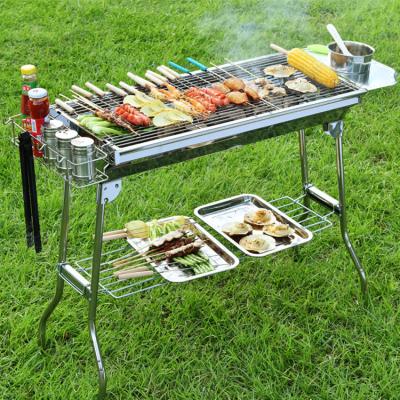 China Camp Outdoor Picnic Charcoal BBQ Portable Easily Cleaned Foldable BBQ Grill for sale