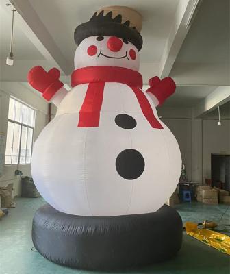 China 5m Outdoor Advertising Huge Funny Christmas Giant Chubby Model Inflatable Frosty Snowman Animated Custom for sale