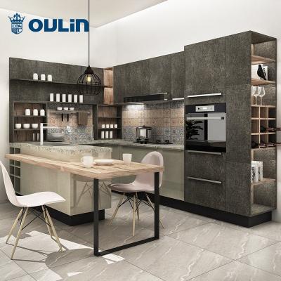 China Modern Mini Kitchen Dining Room Cabinet Modern Design Style PVC Glossy Wooden Sideboards for sale