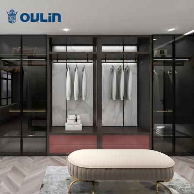 China (Size) Hot Selling Modern Design Adjustable Glass Door Wardrobes For Bedroom for sale