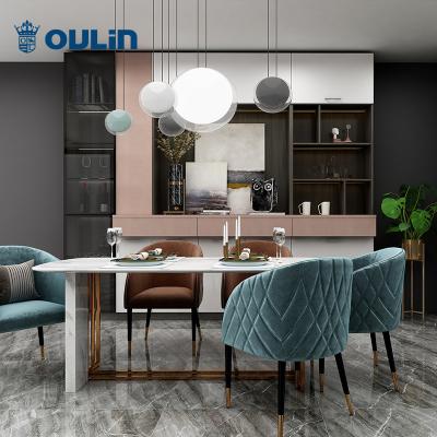 China Hot Selling Modern Design Convertible Dining Room Cabinet Set For Apartments for sale