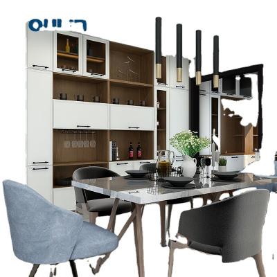 China (size) hot sale modern glass door adjustable dining room cabinet for sale for sale