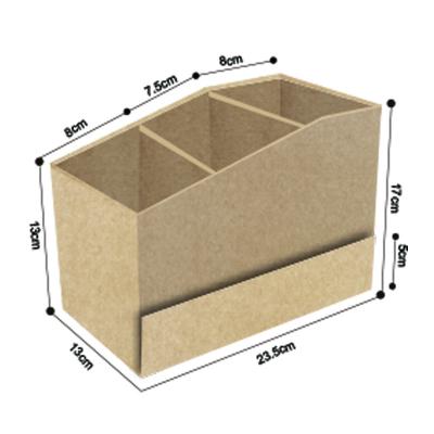 China Foldable Cardboard Card Board Stationery Storage Pen Holder Desk Organizer Kraft Accessory Paper for sale