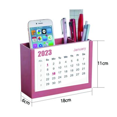 China Office Supplies Station Card Board Panel Desk Organizers and Pen Desk Holder with Calendar Stationery Storage Boxes for Desk Accessory for sale