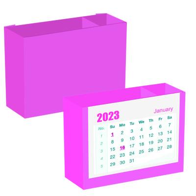 China Calendar Card Panel Desk Organizers and Pen Holder with Calendar Stationery Storage Boxes for Desk Accessory for sale