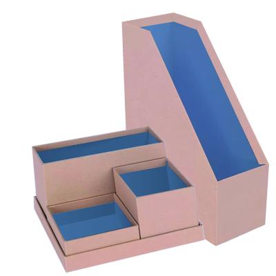 China Paper Card Board Desk Organizer Set with Pen Holder File Folder Wrapping Paper for sale