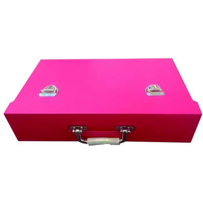 China Recycled Materials Wholesale Clothing Packaging Gift Suitcase Luxury Custom Rigid Paper Box With Handle Flap Lid Two Tier Box for sale