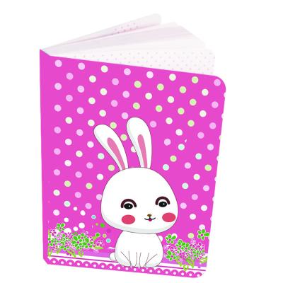 China Pink Mini Diary For Girls Custom Logo Notebook Cute Design With Rabbit Stitch Flower B6 Creative Stationery for sale