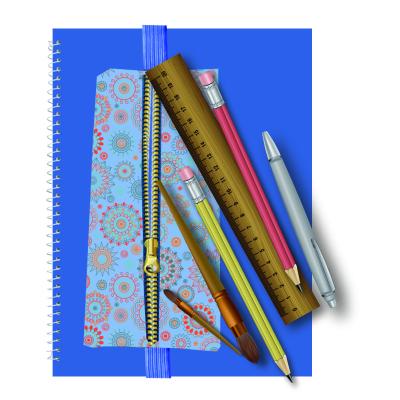 China Hardcover Sketch Book With Pull Out Zipper Pen Bag Spiral Binding Notebook Soft Cover A4 Notepad for sale