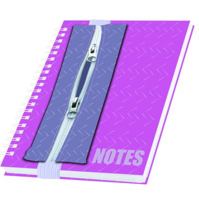 China Pink Hardcover Large Notes With Remove Zipper Pen Bag Spiral Binding Notebook Soft Cover A4 Notepad for sale