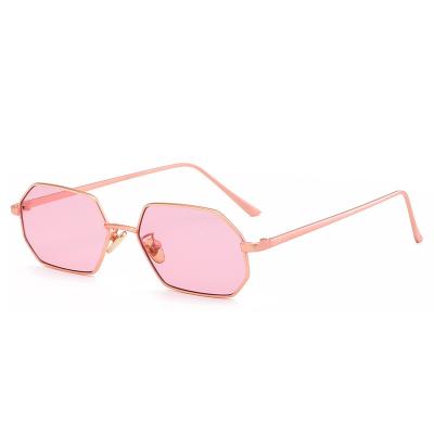 China High popularity of fashion sunglasses 2021 fashionable frame resin one-piece metal polygon outdoor sunglasses for sale