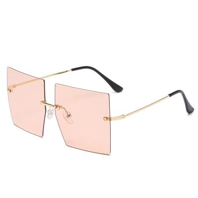 China New high quality popular square fashion sunglasses factory direct sale eye protection frameless sunglasses for sale