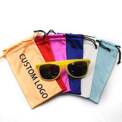 China Easy To Clean Dust Factory Logo Microfiber Cloth Glass Storage Bag Wholesale Custom Cloth Pouch for sale