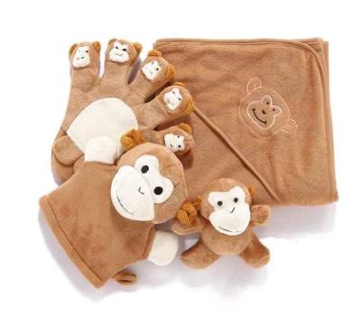 China 2021 hot sale custom plush animal newborn baby towel gift set TT190016 for sale