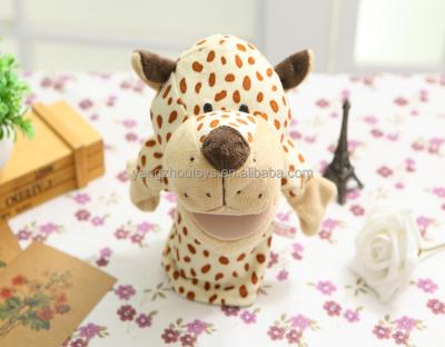 China Cute Plush Toy Hot Selling Leopard Plush Hand Puppet for sale