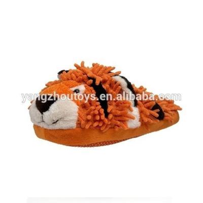 China Plush Custom Sizes Safety Soft Stuffed Animal Tiger Head Plush Slipper Toys for sale