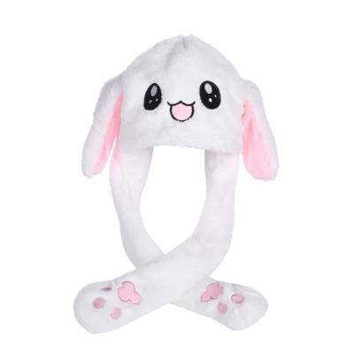 China 2020 Cute Animal Jumping Moving Ear Flap Cap Plush Animal Ear Flapper Hat With Movable Ear for sale