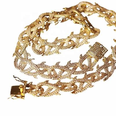 China Hiphop 10K 14K 18K Gold Plated Chain Thorn Necklace Multiple Styles Wholesale Price High Quality Hip Hop Jewelry for sale