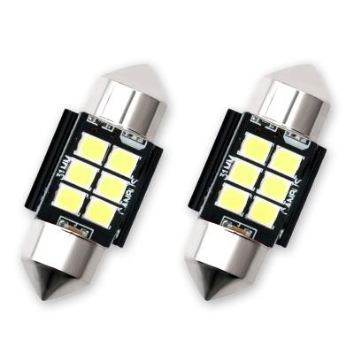 China Aluminum Super Bright Festoon 31mm 6411 6413 LED 6SMD Non-Polarity 3030 Constant Current Car Light for sale