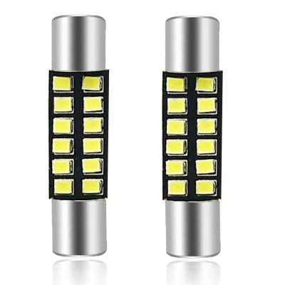 China 2016 Fancy TORIBIO Flat Head Double Tip 6615F 3022 28MM LED Car 12SMD Aluminum Light for sale